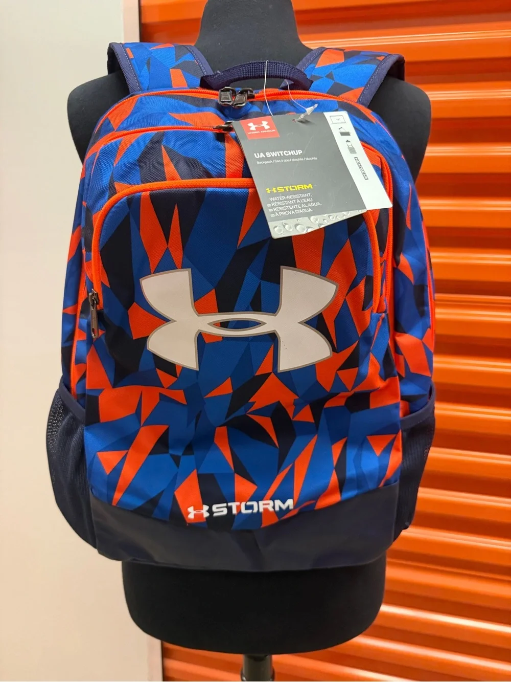 NWT Under Armour Storm Blue & Orange Boys Backpack - UA Switchup